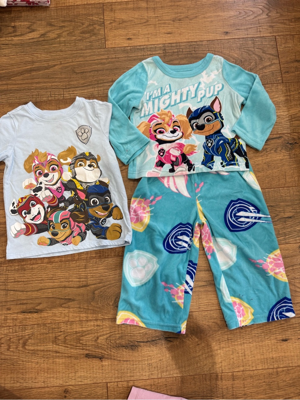 Paw Patrol Teal & Light Blue Mighty Pup Pajama Set